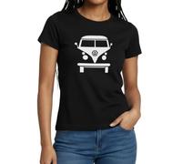 Volkswagen VW Bulli Van Vue Avant Contours Blancs T Shirt Femme