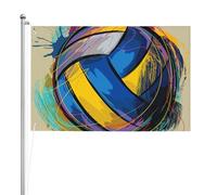 Volley-ball,Drapeau de jardin, bannière décorative, drapeau double face, 2 x 3 pieds, pour extérieur et intérieur