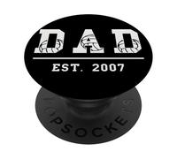 Volley-ball Papa 2007 Anniversaire Père Fête Pères Vintage PopSockets PopGrip Adhésif