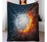 Volley-Ball Plaid Canape Couverture Polaire Flannel Tapis Douillet Couverture De Luxe À Chaud À Jet Polaire Lavable À La Machine Facile À Manipuler (180×200cm)