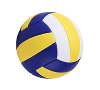 Volley-Ball Professionnel en PU D'intérieur, Taille 5, avec Pompe à Ballon, Balle Standard Récréative et Extérieure pour Débutant en Gymnastique de Pl, Bleu Jaune