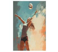 Volley-Ball Puzzles De 1000 Pièces, Puzzle en Bois pour Adultes, Puzzle Impossible, Jeu D'adresse pour Toute La Famille, Puzzle Jeu De Pose pour Adulte Et Enfants (78×53cm)
