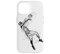 Volleyball Boy One Line Drawing Coque pour iPhone 14