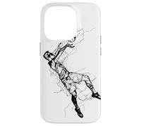 Volleyball Boy One Line Drawing Coque pour iPhone 14 Pro