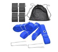 Volleyball de Plage Bandes Kit de délimitation Terrain Beach-Volley, Accessoire Portable et Polyvalent, Sangles Professionnelles 16 m 8 avec Sacs Sable(Blue)