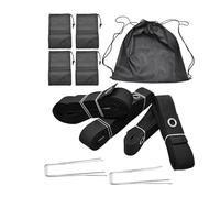 Volleyball de Plage Bandes Kit de Lignes délimitation Volley-Ball Portable Polyvalent Installation Facile avec ancrages métalliques Sangle Sangle 16 m et 8(Black)