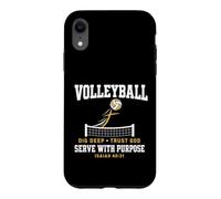 Volleyball Dig Deep Trust God Serve Purpose Isaiah 40:31 Coque pour iPhone XR