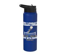 Volleyball Dig Deep Trust God Serve Purpose Isaiah 40:31 Stainless Steel Insulated Water Bottle