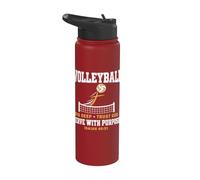 Volleyball Dig Deep Trust God Serve Purpose Isaiah 40:31 Stainless Steel Insulated Water Bottle
