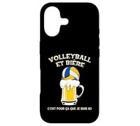 Volleyball et bière c’est pour ça Que Je suis Ici Humour Coque pour iPhone 17