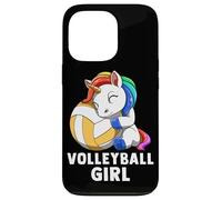 Volleyball Girl Rainbow Girl Volleyball Unicorn Coque pour iPhone 13 Pro
