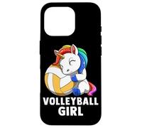 Volleyball Girl Rainbow Girl Volleyball Unicorn Coque pour iPhone 16 Pro