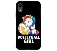 Volleyball Girl Rainbow Girl Volleyball Unicorn Coque pour iPhone XR