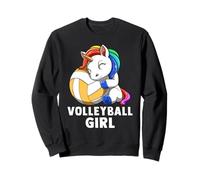 Volleyball Girl Rainbow Girl Volleyball Unicorn Sweatshirt