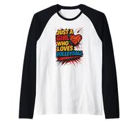 Volleyball Juste Une Fille Qui Aime Le Volley-Ball Comic Pop Art Manche Raglan