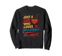 Volleyball Juste Une Fille Qui Aime Le Volley-Ball Comic Pop Art Sweatshirt
