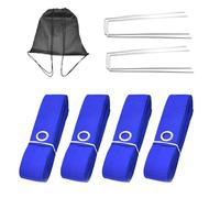 Volleyball Lines for Sand - Adjustable Backyard Court Marking, Two-Tone Red and Blue Boundary Lines, Portable Sports Accessories | 16m and 8m Sets with Carry Bag, Ground Stakes, Sandbags