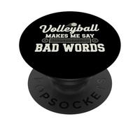 Volleyball Makes me Say Bad Words Joueur de Volleyball Amusant PopSockets PopGrip Adhésif