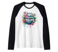 Volleyball Mom Coloré Volleyball Cœurs Jour de Jeu pour Femme Manche Raglan