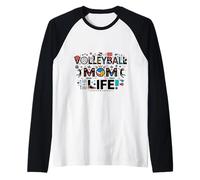 Volleyball Mom Life Volleyball Mama Team Mom Gift Manche Raglan