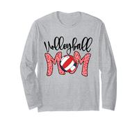 Volleyball Mom Pink Leopard Beach Volley Mothers Day Mama Manche Longue