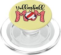 Volleyball Mom Pink Leopard Beach Volley Mothers Day Mama PopSockets PopGrip pour MagSafe