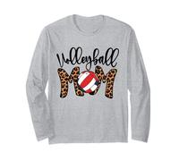 Volleyball Mom Vintage Leopard Beach Volley Mothers Day Mama Manche Longue