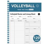 Volleyball Roster and Lineup Sheets: 110 Game | 8,5 x 11 Inches