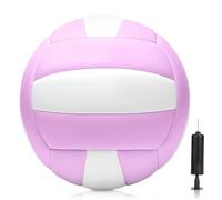 Volleyball : taille officielle 5, kit de volleyball, volleyball, ballon de volleyball, ballon de volleyball, ballon de plage souple avec gonfleur pour entraînement en extérieur et extérieur ballon de