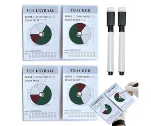 Volleyball Track - Feuilles de Volleyball avec Marqueur,Équipement d'Entraînement Portable Carnet de Performance Joueur pour Positions Remplacements