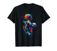 Volleyballeur De Joueur De Volley-ball Splash Art Coloré T-Shirt