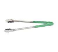 Vollrath Jacob's Pride Pince utilitaire monobloc en acier inoxydable avec poignée verte Kool-Touch - 40,6 cm
