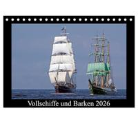 Vollschiffe und Barken 2026 (Tischkalender 2026 DIN A5 quer), CALVENDO Monatskalender: Vollschiffe und Barken auf Nord- und Ostsee