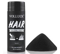 VOLLUCK Fibre Capillaire 28g - Couverture Efficace des Cheveux Clairsemés, Résultat Naturel & Volume Instantané - Poudre Densifiante Cheveux Longue Tenue pour Homme et Femme (Noir)
