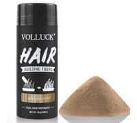 VOLLUCK Fibre Capillaire 28g - Couverture Efficace des Cheveux Clairsemés, Résultat Naturel & Volume Instantané - Poudre Densifiante Cheveux Longue Tenue pour Homme et Femme (Or Moyen)
