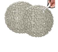 Volminex 2 Pièces Tapis Évier Cuisine, PVC Tapis de Protege Evier | Imperméable Tapis D'évier, Antidérapant Egouttoir, Tapis Isolant Thermique Convient pour Le fond de L'évier, Gris, Round 29cm