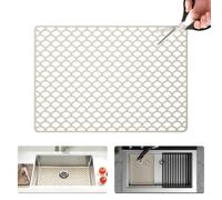 Volminex Tapis Évier Cuisine, Silicone Protection D'évier (Blanc, 42 × 31 cm)