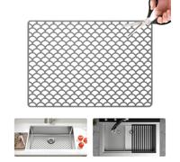 Volminex Tapis Évier Cuisine, Silicone Protection D'évier, Gris 46×31,7cm | Tapis D'évacuation, Antidérapant Egouttoir pour Vaisselle, Tapis Isolant Thermique Convient pour Le fond de L'évier