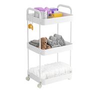 Volnamal Organiseur de couches, chariot à couches mobile à 3 niveaux avec roulettes, accessoires essentiels pour nouveau-né, panier à couches pour lingettes et couches, recherche dans le registre bébé