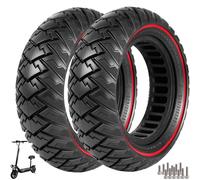 VOLOHAS 10x3/255x80(80/65-6) Pneu Solide pour Joyor S10-S/Kugoo M4Pro/iENYRID M4 PRO/Kukirin G3 Pro/Kukirin G2 max Trottinette électrique Pneu de Remplacement Anti-crevaison (Rouge 2 PCS)
