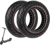 VOLOHAS 60/70-6,5 Pneus Pleins 10 x 2,5 Pour Ninebot Max G30 / G30E / G30LP Trottinette Électrique - Avant ou Arrière, Antidérapants, Anti-crevaison (Point Rouge 2 PCS)