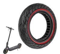 VOLOHAS 60/70-6,5 Pneus Pleins 10 x 2,5 pour Ninebot Max G30 / G30E / G30LP Trottinette Électrique - Avant ou Arrière, Antidérapants, Anti-crevaison (Bandes Rouge 1 PCS)