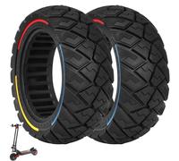 VOLOHAS 90/65-6.5 Pneu Plein pour Kukirin G4/Zero 11X/Dualtron Thunder/Kaabo Wolf Warrior/Macury Speedual Plus Trottinette Électrique, 11 Pouces Pneu Anti-Crevaison (Coloré 2 Pièce)