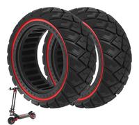 VOLOHAS 90/65-6.5 Pneu Plein pour Kukirin G4/Zero 11X/Dualtron Thunder/Kaabo Wolf Warrior/Macury Speedual Plus Trottinette Électrique, 11 Pouces Pneu Anti-Crevaison (Rouge 2 Pièces)