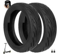 VOLOHAS Lot de 2 pneus sans chambre à air 60/65-6,9 avec valve pour scooter Ninebot Max G2/G2D/G2E/G65/F3/F3 Pro arrière 10", roues de rechange, très élastiques, avec colle en direct, réparables