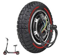 VOLOHAS Moteur complet de scooter avec pneu en caoutchouc plein 10" 48 V 500 W pour Kugoo M4/M4 Pro Moteur avec roue de scooter électrique 10 x 2,5-6,1 pouces (rouge)