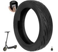 VOLOHAS Pneu sans chambre à air 60/65-6,9 avec valve pour scooter Ninebot Max G2/G2D/G2E/G65/F3/F3 Pro arrière 10", roue de rechange, très élastique, avec colle en direct, réparable, anti-crevaison (1