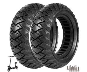 VOLOHAS Pneu Solide pour Kugoo M4,Joyor y8-s/s5/S10-S,Kukirin G3 Pro/G2 max,Laotie ES10,MOBYGUM Xenon-R Trottinette électrique 10X3/255X80(80/65-6) Pneu de Remplacement Anti-crevaison (Noir 2 PCS)