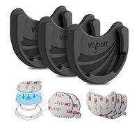 volport Lot de 3 Supports de téléphone en Silicone pour Prise de Courant de Voiture,Support Pliable et Extensible,Utilisateurs de Prises interchangeables avec Base adhésive 3M,pour Mur, Maison,Noir