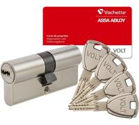 Volt Synkro - Cylindre De Serrure Débrayable 30X40 Mm Nickelé,6 Goupilles,Haute Sécurité - Portes Intérieures,Portes Extérieures,D'Entrée - 4 Clés Brevetées Réversibles Carte De Propriété